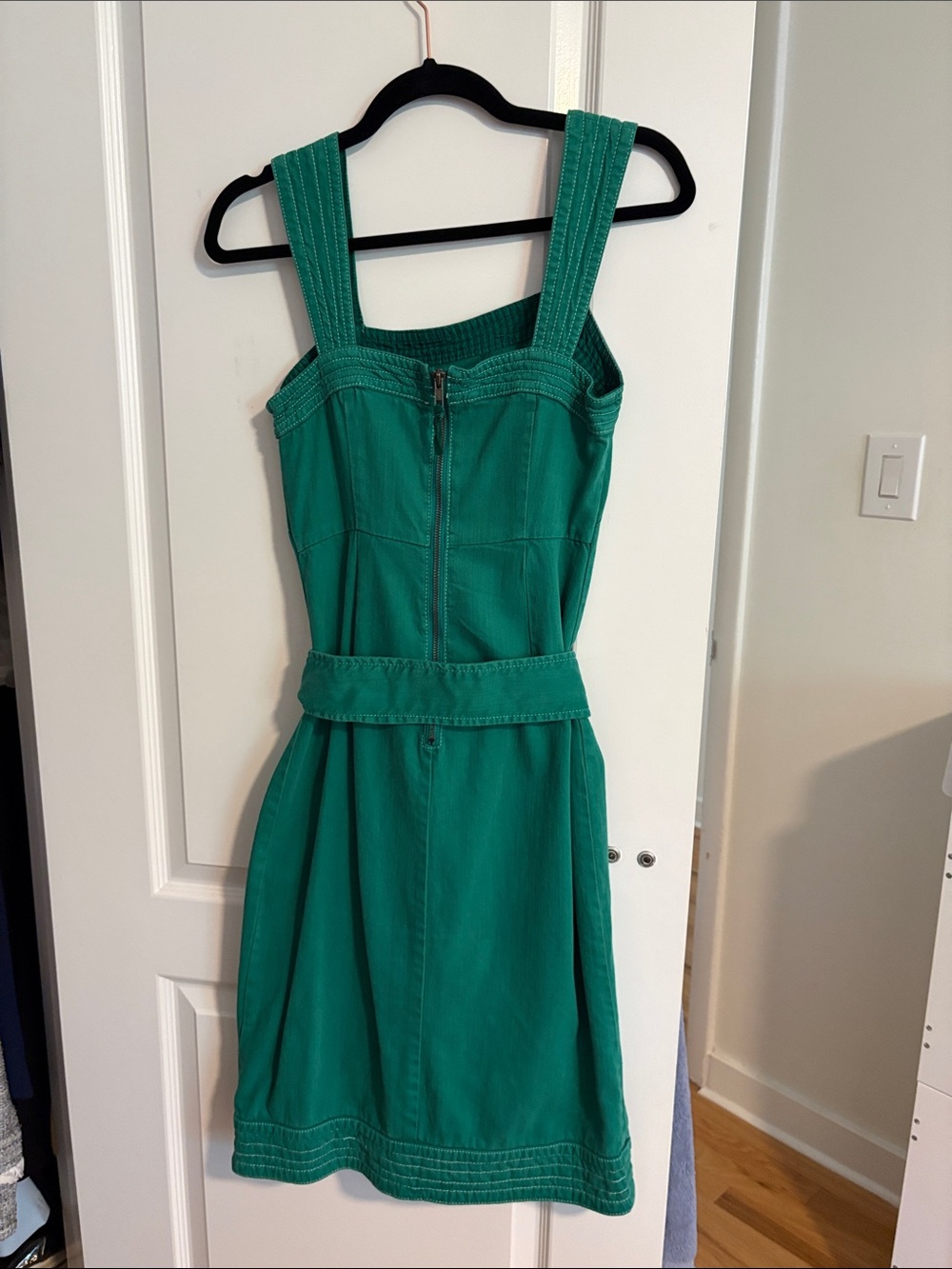 Maeve Emerald Green Button-Front Midi Dress - Picture 3 of 5